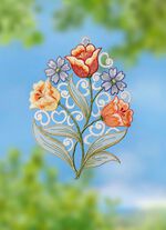 Fönsterbild gjord av äkta Plauenspets 