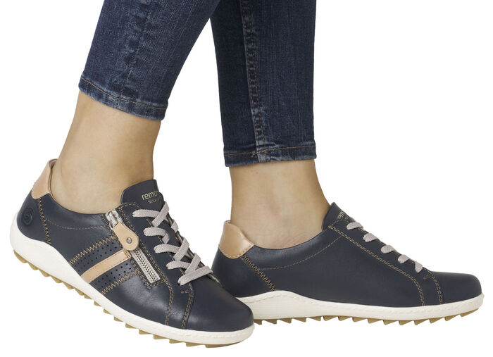 Remonte snörsko gjord av delvis präglad nappaläder MARIN KAMEL