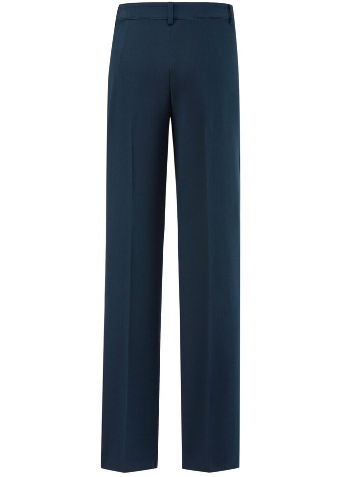 Byxor med silverf&auml;rgade kontrastpiping 