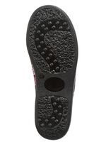 Tvåpack, fodrade damtofflor, bredd H, med textiltryck 1X BORDEAUX, 1X MARINBLÅ