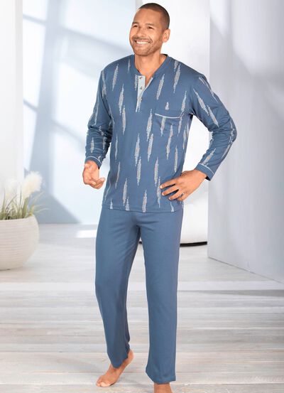 Pyjamas med knappsl&aring; och &ouml;ppna toppar 