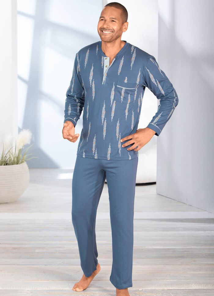 Pyjamas med knappsl&aring; och &ouml;ppna toppar 