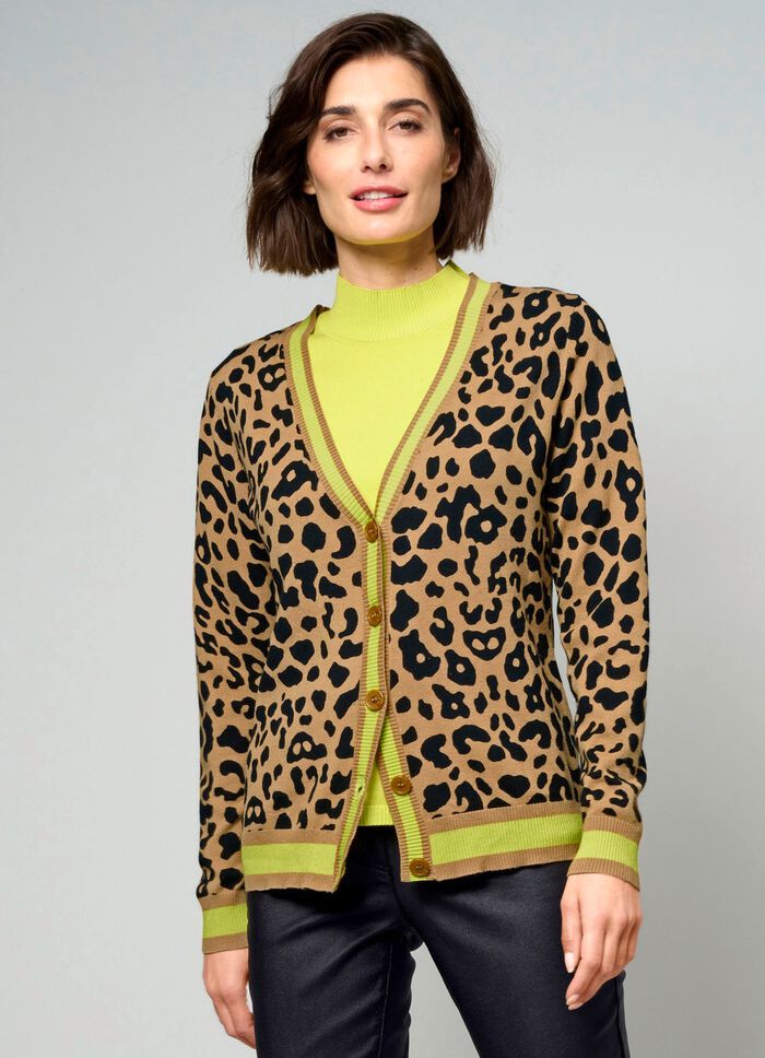 Cardigan med djurp&auml;lslook 