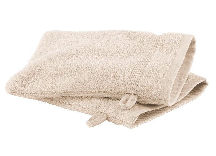 Mysig frott&eacute;serie med kant BEIGE