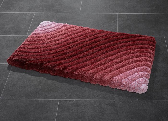 Barfota-mjukt badrumsset med latexbaksida BORDEAUX