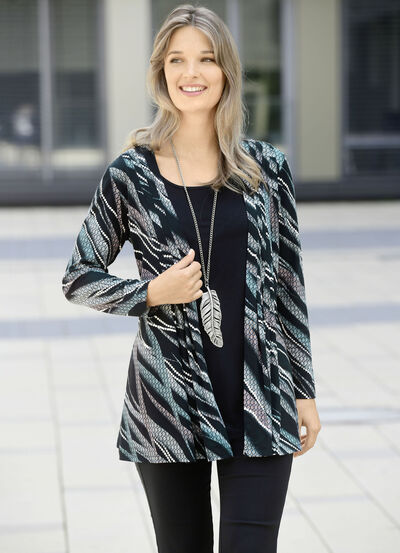 Lång skjorta med kavajlook 