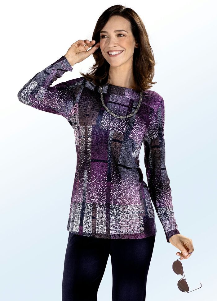 Topp med färgglatt bläckstråletryck i 2 färger BÄR FÄRGERIGT