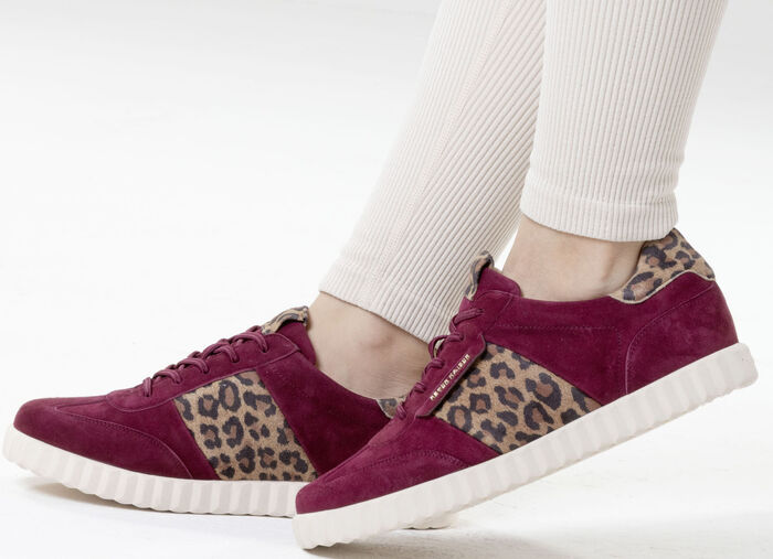 Peter Kaiser, trendiga damsneakers, med uttagbar fotbädd BURGUNDIG-BRUN