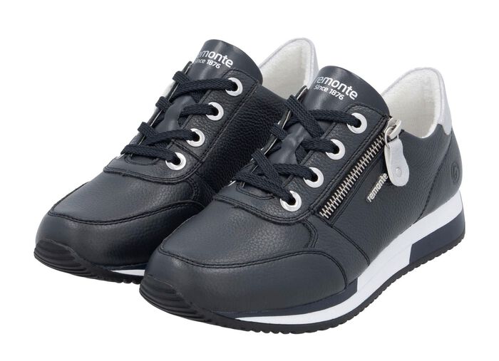 Remonte-sneakers med sn&ouml;rning och skimrande silverf&auml;rgad kontrastkant 