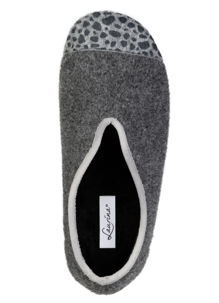 Laurina, trendiga damtofflor, bredd H, med leopardmönster, 