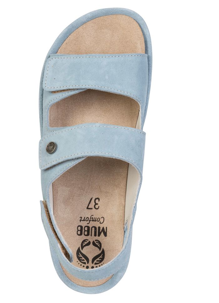 Mubb, bekv&auml;ma damsandaler, bredd H, med uttagbar fotb&auml;dd BLEU