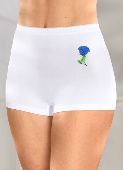 Fyrapack byxor med blommotiv 