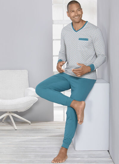 Pyjamas med V-ringning och muddar 