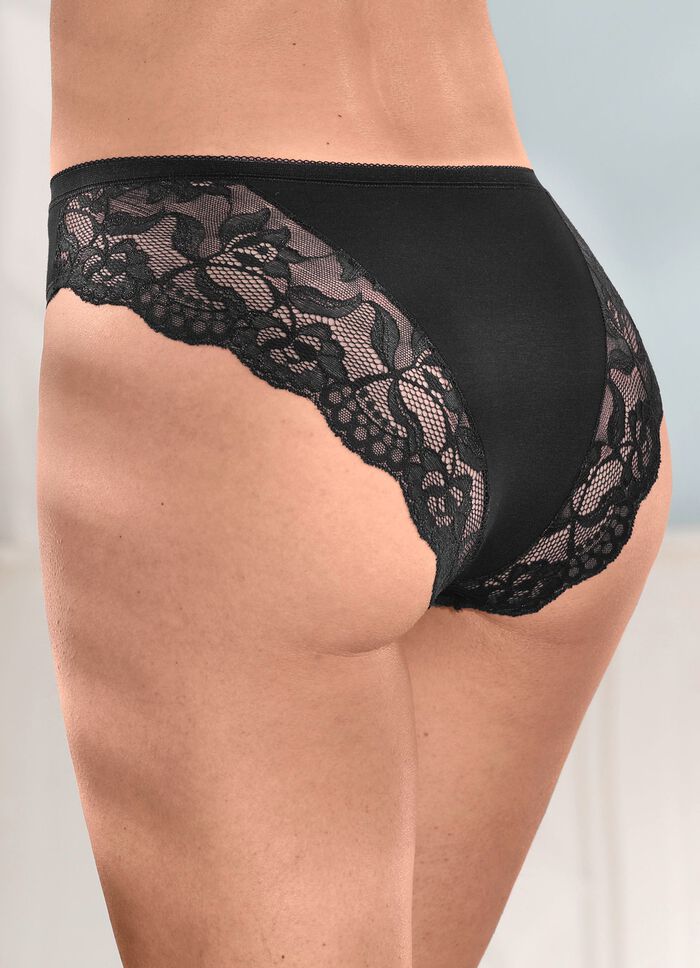 Laurina fyrapack trosor med blommig elastisk spets 