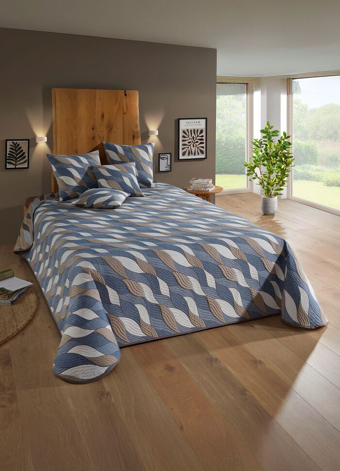 &Ouml;verkast och &ouml;rngott i jacquardkvalitet BLAU