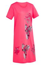 Nattlinne med placerat tryck och korta &auml;rmar 