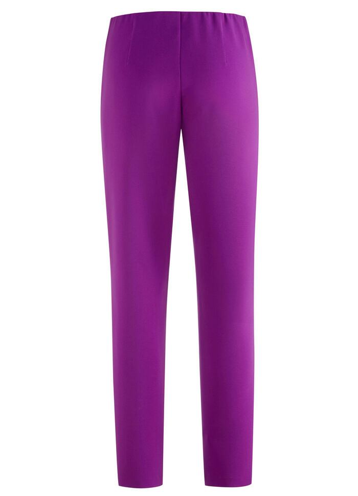 Ankellånga byxor med skuren midjeband FUCHSIA