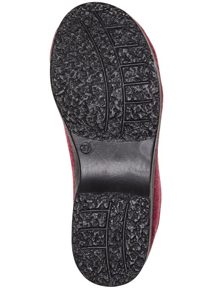 Varma damtofflor, bredd H, med dragkedja BORDEAUX