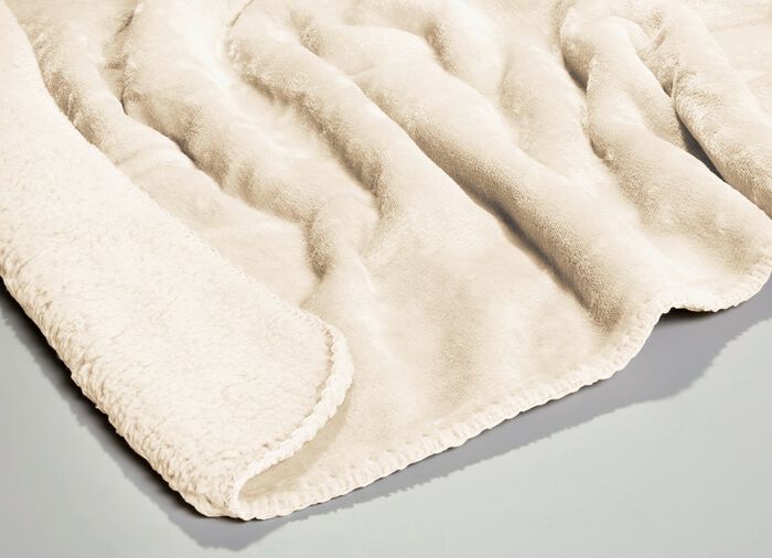 Supermysig filt i teddyfleece-kvalitet CREME
