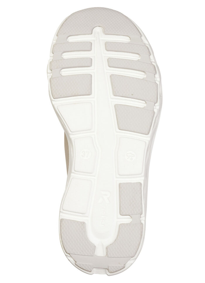 Rieker, sportiga damsneakers, vidd G, med uttagbar fotbädd LJUSBEIGE