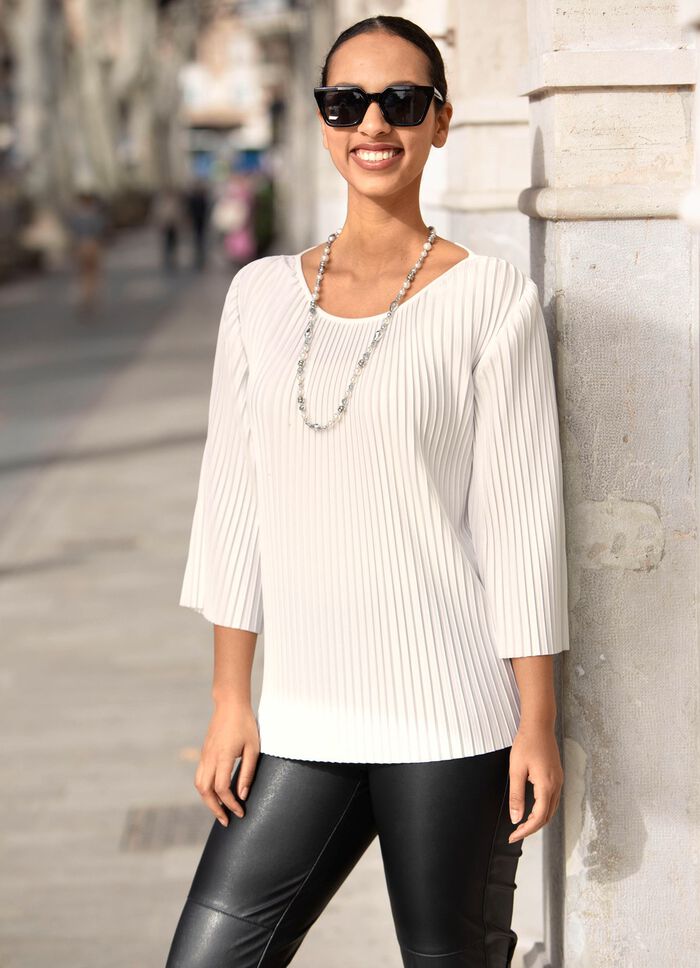 Tunika gjord av luftiga veck ECRU