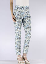 Byxor med en blommig all-over design 