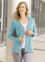 Kofta av melerad garn JADEGRÖN MELERAD