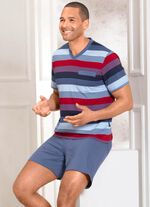 Tv&aring;pack shortys med V-ringning och br&ouml;stficka i randigt m&ouml;nster 