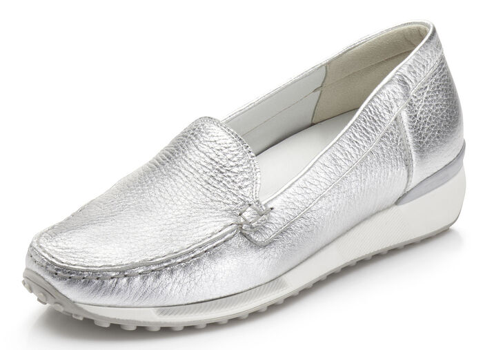 Loafers från Waldläufer av mjukt hjortskinn SILVER