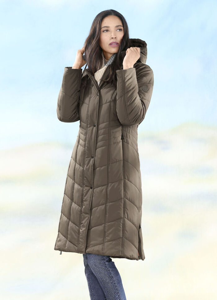 Kappa med sidoslitsar med dragkedja KAFFE BRUNT