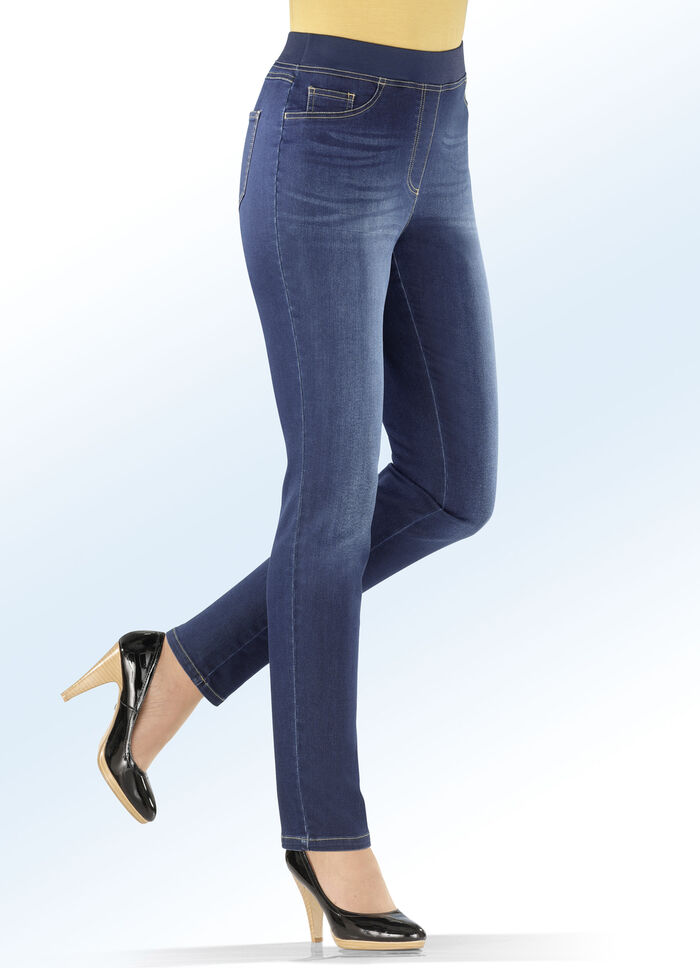 Power stretchjeans i slip-on-modell, 