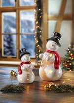 Upplyst sn&ouml;gubbe, batteridriven, set om 2 