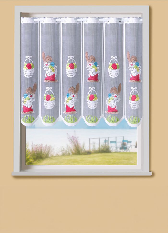 Handf&auml;rgad kort persienn med st&aring;nggenomdragning 