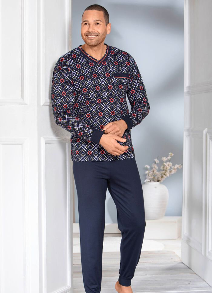 Pyjamas med V-ringning och muddar 