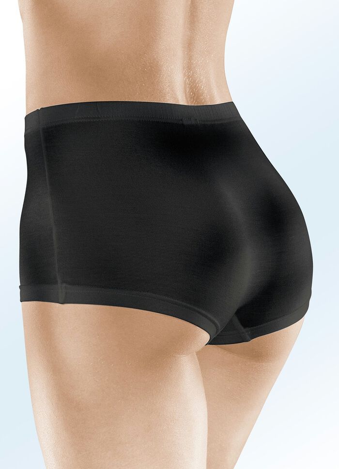 Byxa i fyrpack med resår i midjan 2X VIOLTT, 2X SVART