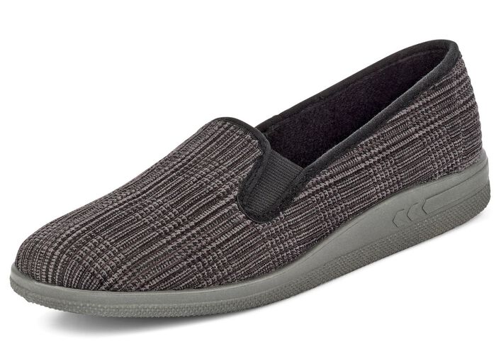 Tofflor med anatomiskt formad fotb&auml;dd ANTRACIT