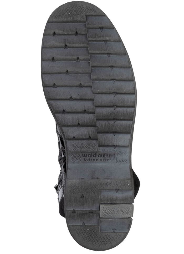 Waldl&auml;ufer st&ouml;vletter med sn&ouml;rning och mysig lammskinnskrage SVART