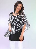 Topp i dubbla lager med chiffong&ouml;verdrag 