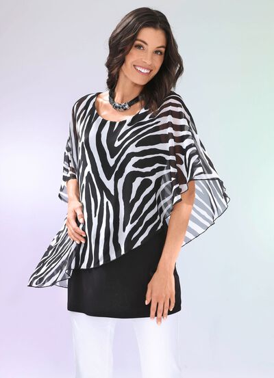 Topp i dubbla lager med chiffong&ouml;verdrag 