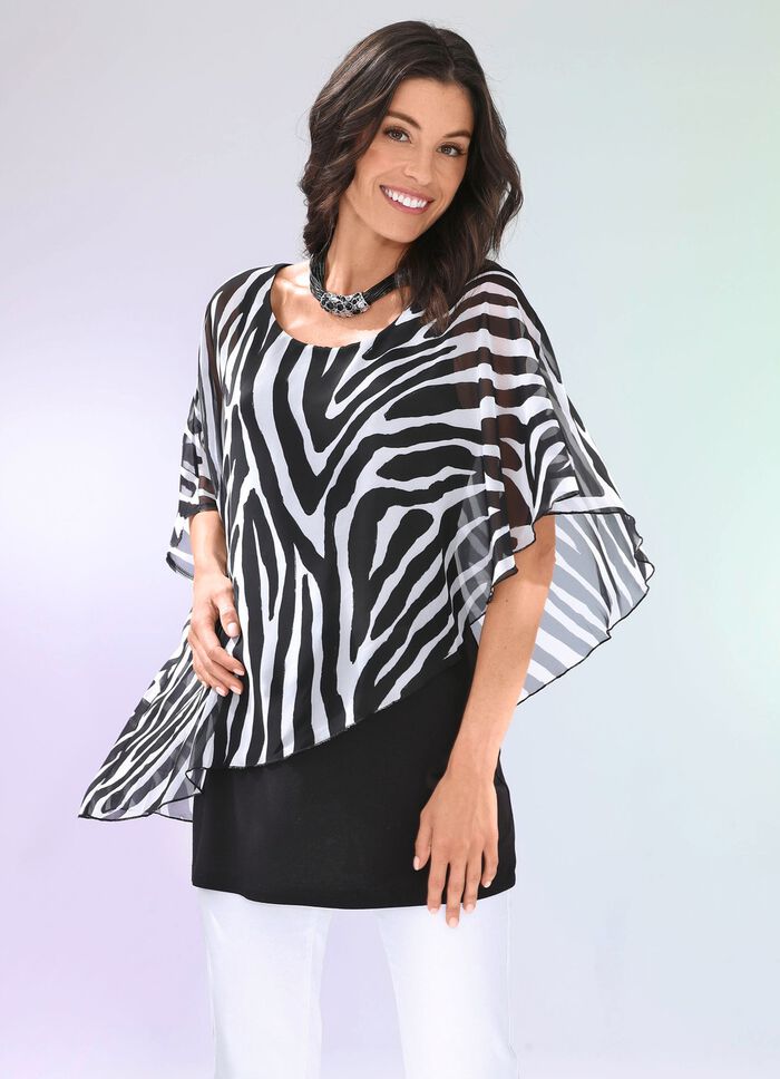 Topp i dubbla lager med chiffong&ouml;verdrag 