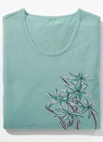 Nattlinne med placerat tryck och korta &auml;rmar 