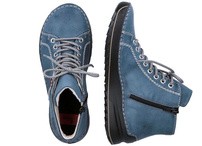 Rieker, sportiga damst&ouml;vlar, vinterskor, med dragkedja JEANS BL&Aring;