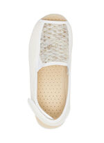 Sandal av elastiskt textilmaterial KRÄMVITT GULD