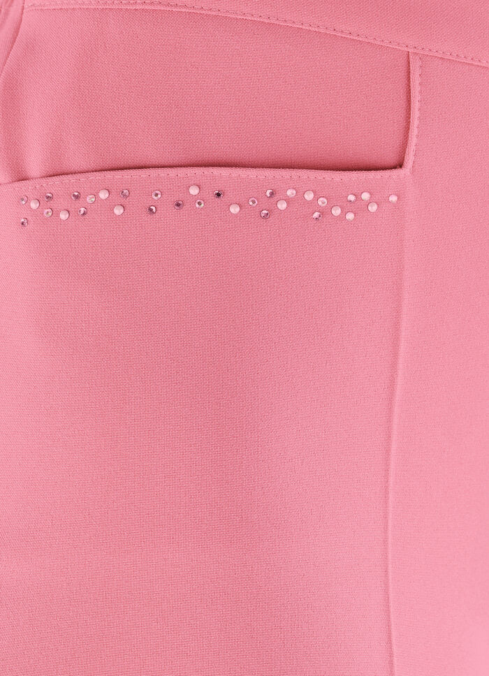 Byxor med gnistrande pärlor och strasskanter KORALL