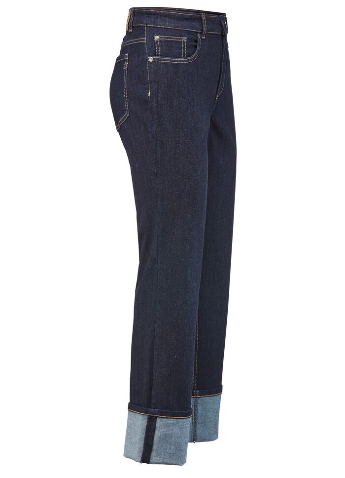Magic-jeans med uppvikbara uppslag  