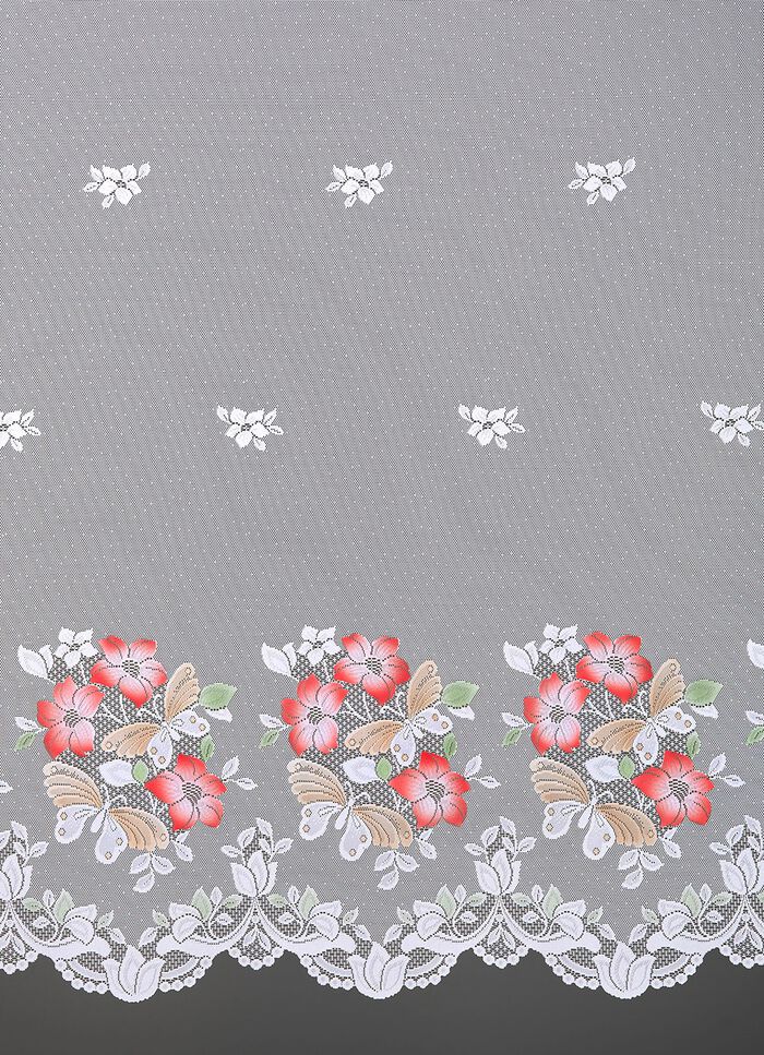 Blommig persienn med universalskena WEISS-BUNT