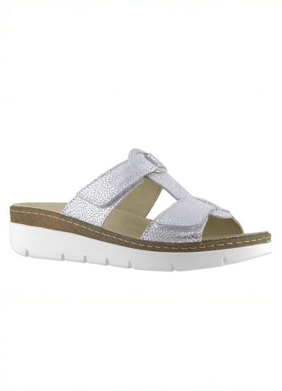 Klett-Pantolette "Cara" av pr&auml;glat &auml;kta l&auml;der 