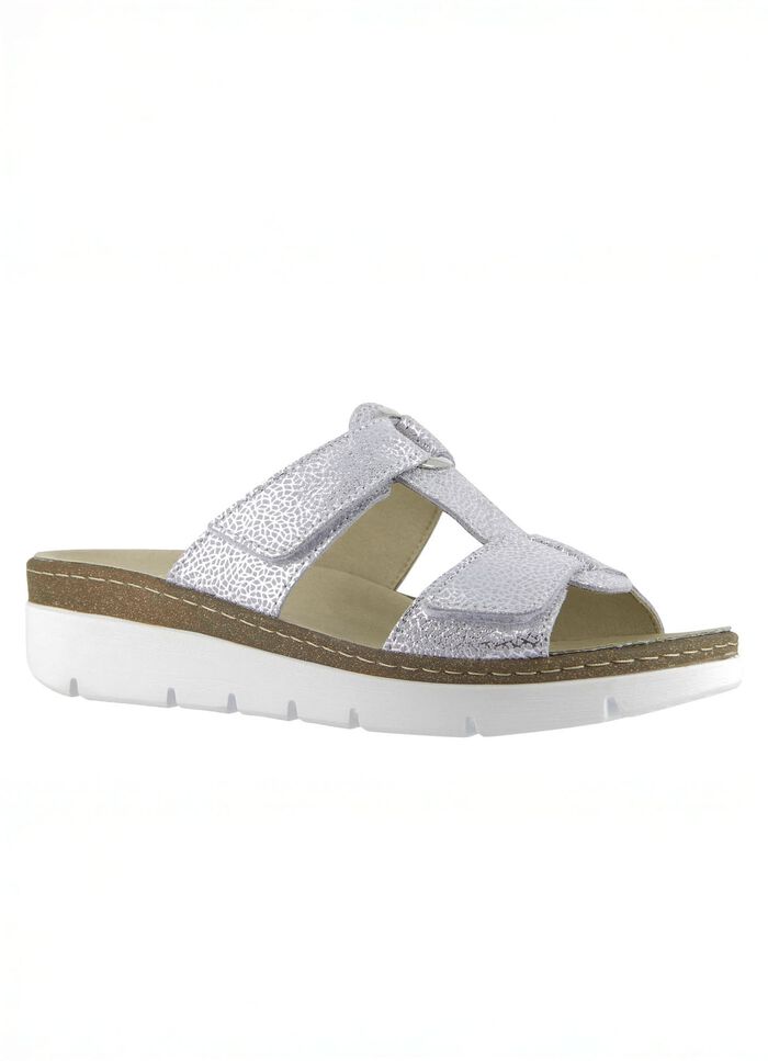 Klett-Pantolette "Cara" av pr&auml;glat &auml;kta l&auml;der 