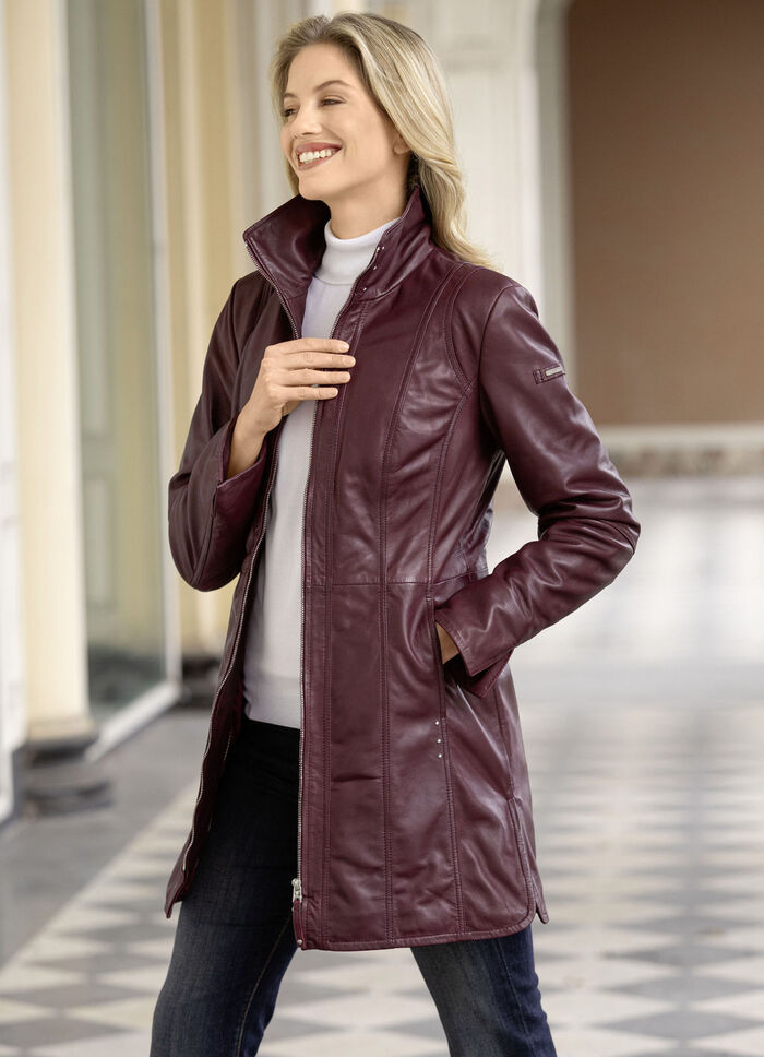 Kort läderkappa från “Cabrini” BORDEAUX