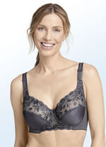 Miss Mary bygel-bh med blommig tyllbroderi spets framtill GRAFIT